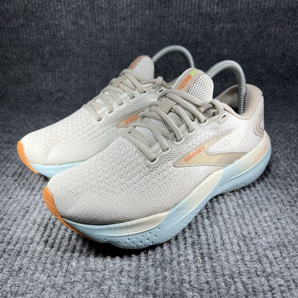 Brooks Glycerin 21 Women's Size 7.5 Coconut Aqua Autumn Sunset‎ 1204081B195